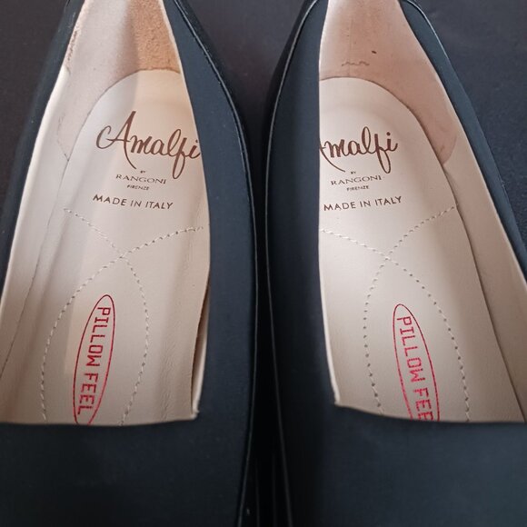 NEW Amalfi Recanati Block Heel Round Toe Leather Pumps‎ in Black, Size 7.5 SS - Picture 8 of 10